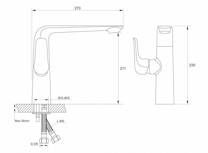 Baterija za sudoperu MINOTTI STELA mat crna 2