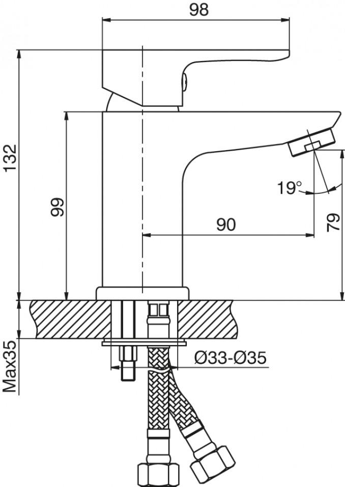 Baterija za lavabo MINOTTI VIVA 2