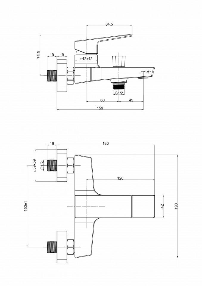 Baterija za kadu MINOTTI QUADRA NEW mat crna 2