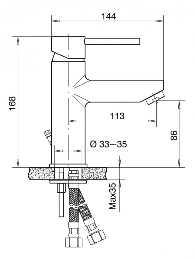 Baterija za lavabo MINOTTI TUBO 2