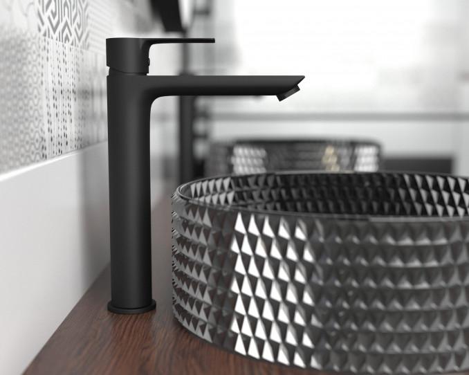 Baterija za lavabo MINOTTI STELA visoka mat crna 3