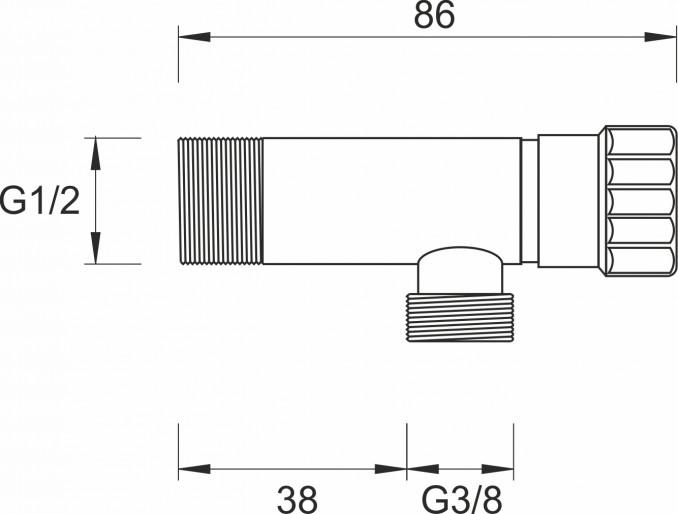 Ek ventil MINOTTI 1/2x3/8 sa virblom 3049 2