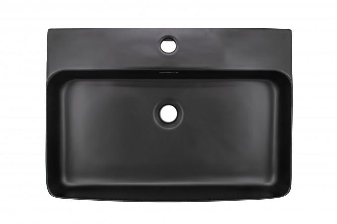 Lavabo nadgradni MINOTTI 600x425x135 sa otvorom za slavinu mat crni 2