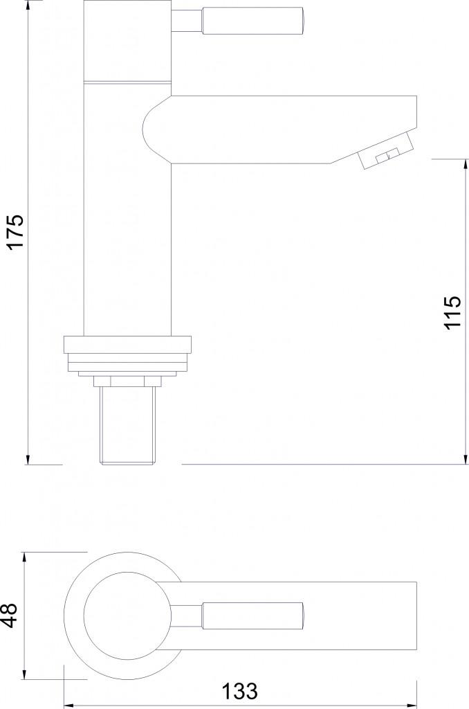 Baterija za lavabo MINOTTI TUBO za hladnu vodu 2