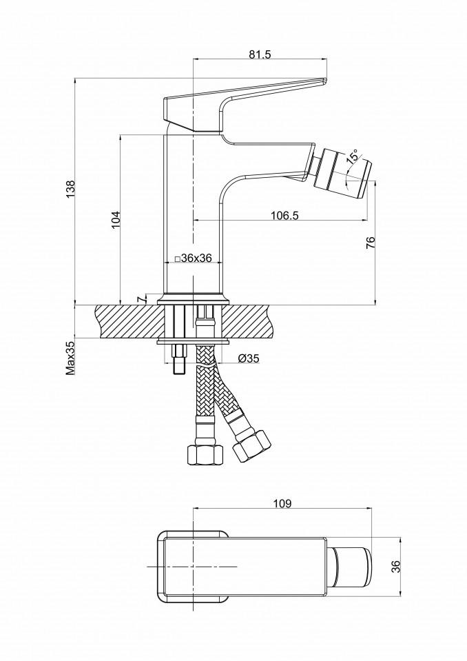 Baterija za bide MINOTTI QUADRA NEW mat crna 2