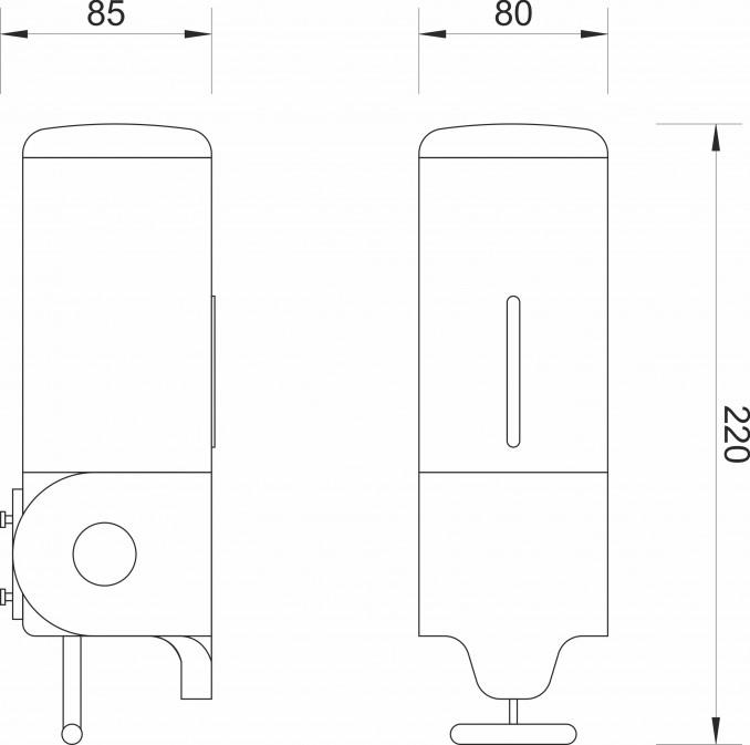 Dozer sapuna 500ml ABS hrom 2