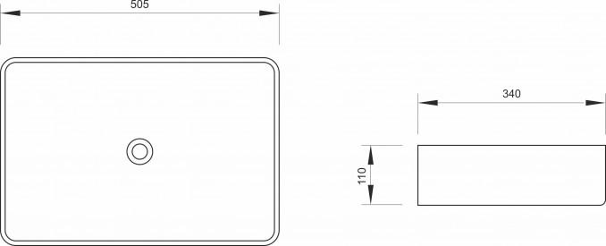 Lavabo nadgradni MINOTTI 505x340x110 2
