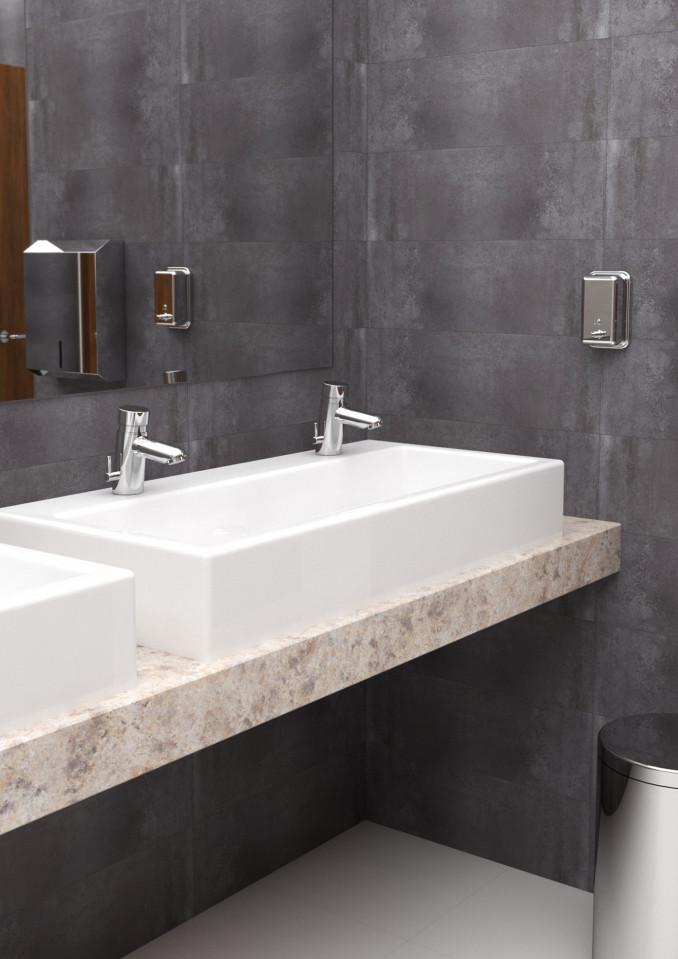Baterija za lavabo MINOTTI potisna ravni izliv T/H 2