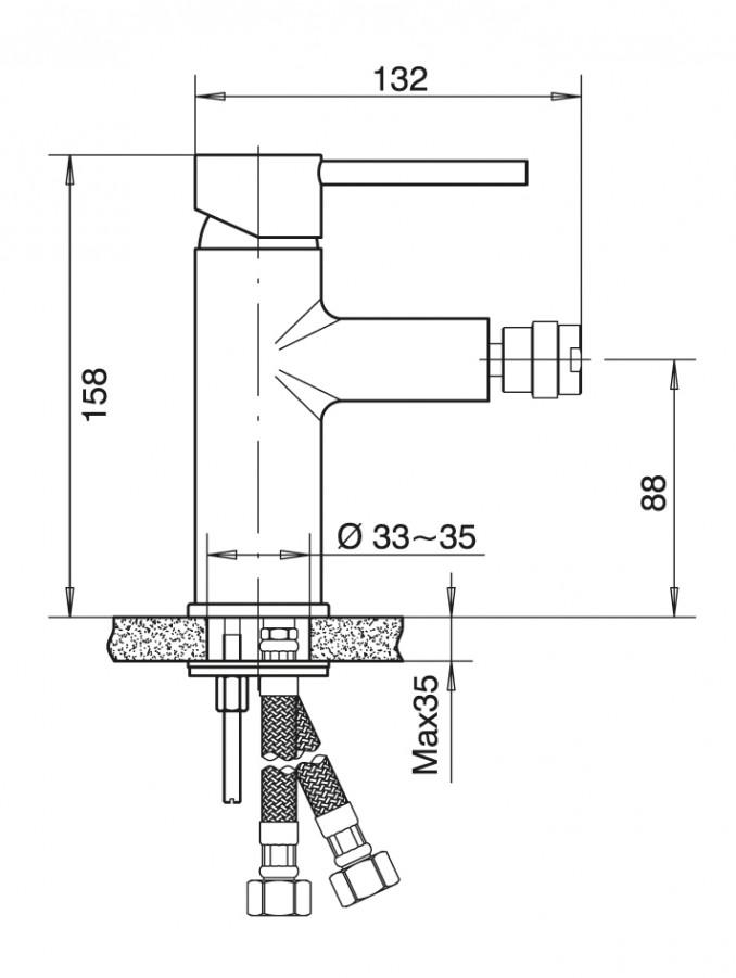 Baterija za bide MINOTTI TUBO DARK ELEGANCE 2