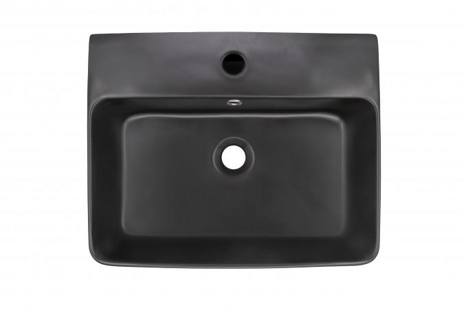 Lavabo nadgradni MINOTTI 525x420x155 sa otvorom za slavinu mat crni 3