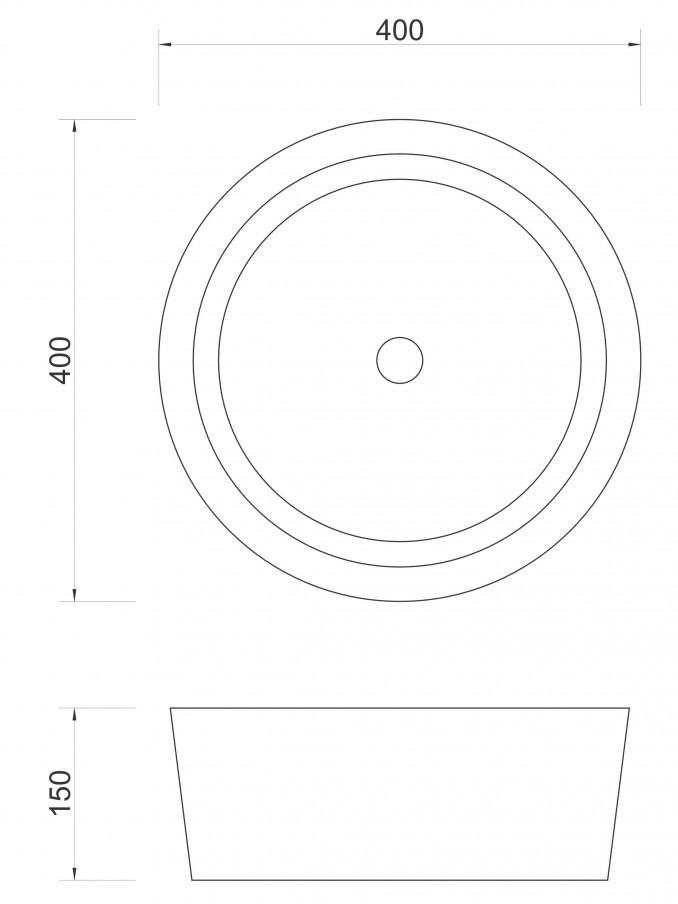 Lavabo nadgradni MINOTTI ODELISSE fi400x150 mermerni 2