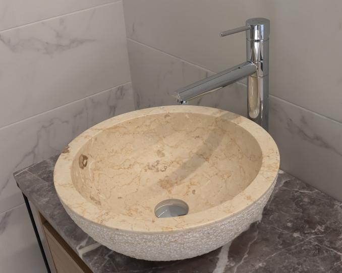 Lavabo nadgradni MINOTTI ROUGH fi400x150 mermerni 3