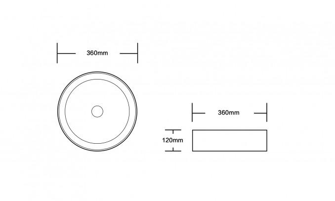 Lavabo nadgradni MINOTTI 360x360x120 5