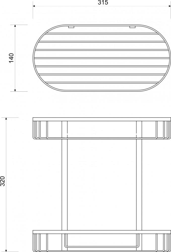 Držač MINOTTI 330x170x330 žičani dupli aluminijum 2