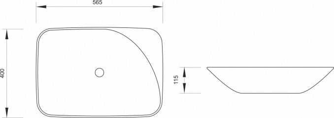 Lavabo nadgradni MINOTTI 565x398x130 2