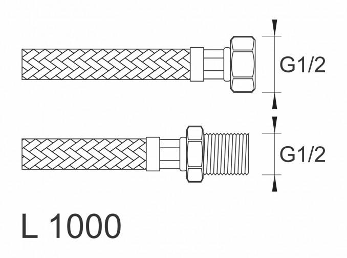 Brinoks crevo SBA FM1212L 1000 sa produženom niplom 2