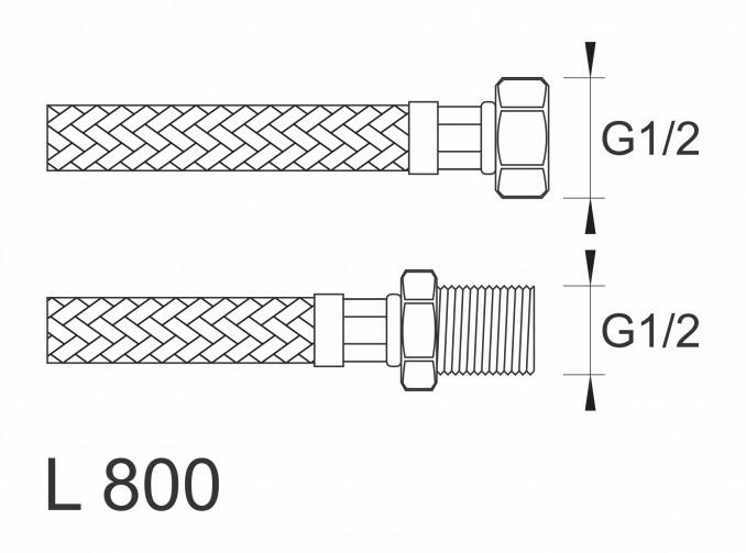 Brinoks crevo SBA FM1212L 800 sa produženom niplom 2