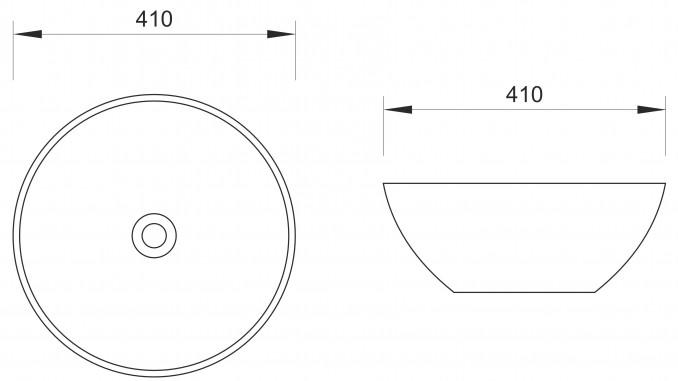 Lavabo nadgradni MINOTTI fi410x160 silver 3