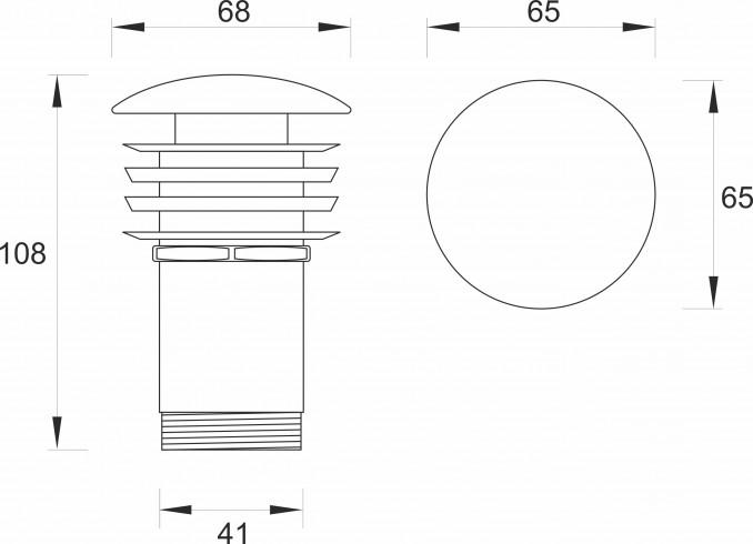 Pop-up MINOTTI 5/4 bez preliva i keramičkom kapom okrugli sivi 2