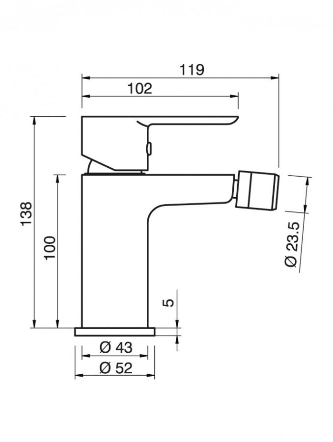 Baterija za bide MINOTTI STELA crna / hrom 2