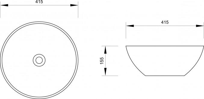 Lavabo nadgradni MINOTTI fi415x155 mat plavi 3