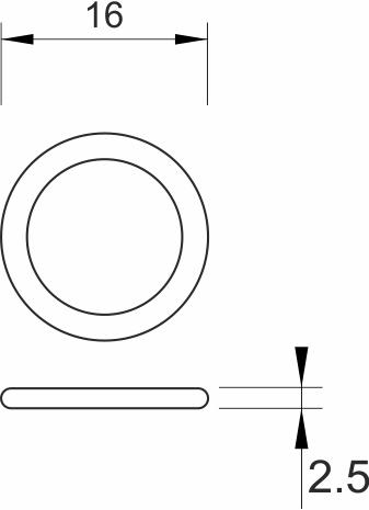 O-ring gumica MINOTTI Quadra 16x2 2