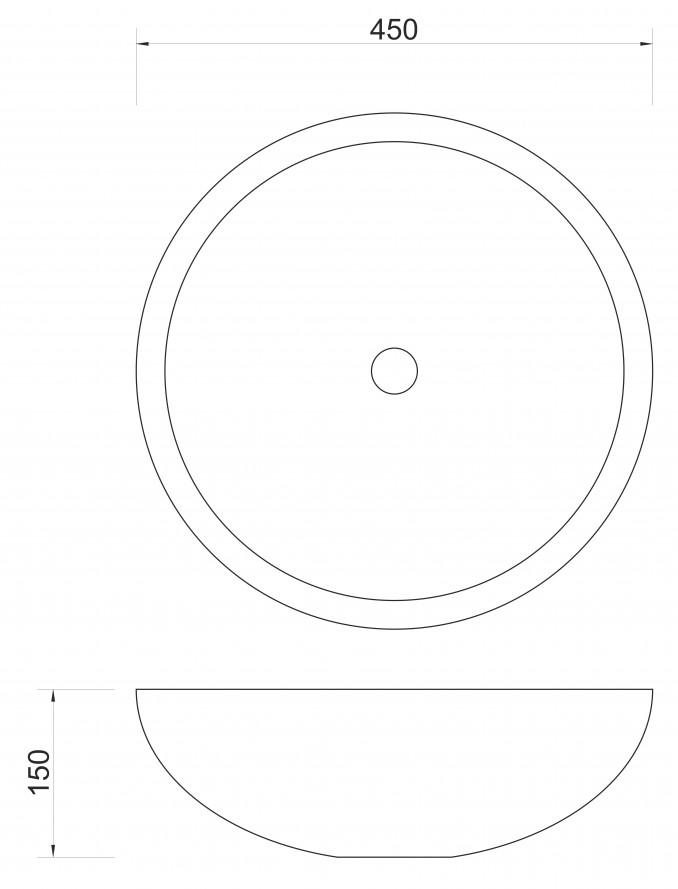 Lavabo nadgradni MINOTTI DIYA fi450x120 mermerni 2