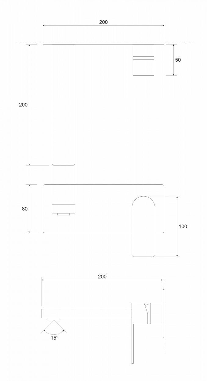 Ugradna baterija za lavabo COPEN NOOK brušeno zlato 2