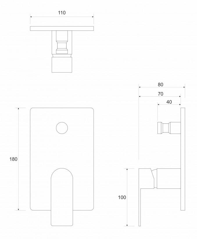 Ugradna baterija sa prebacivačem COPEN NOOK mat crna 2