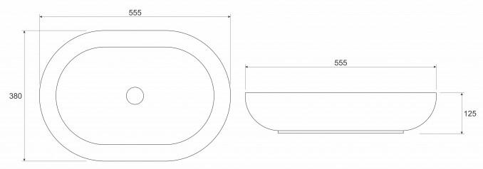 Metalni lavabo COPEN nadgradni 555x360x114mm gan metal 2