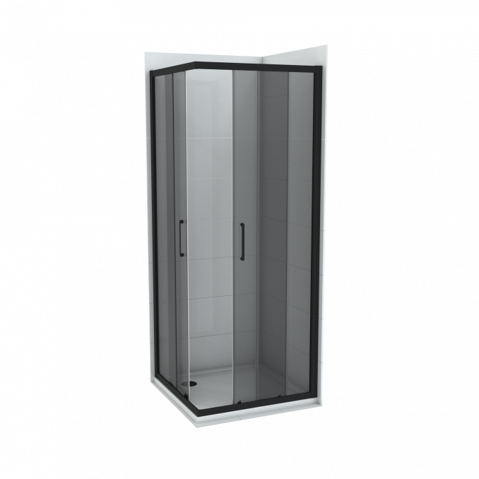 Tuš kabina COPEN ATLAS BLACK 800x800x1950 staklo 6mm providno