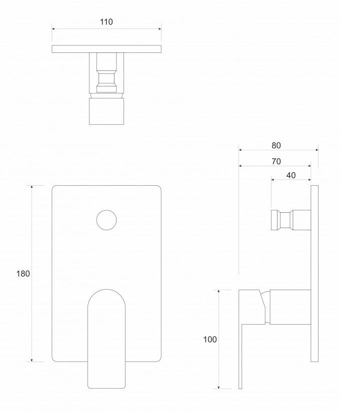 Ugradna baterija sa prebacivačem COPEN NOOK gunmetal 2