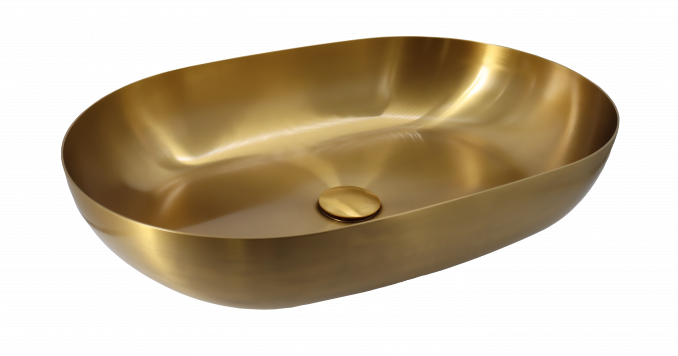 Metalni lavabo COPEN nadgradni 555x360x114mm brušeni mesing