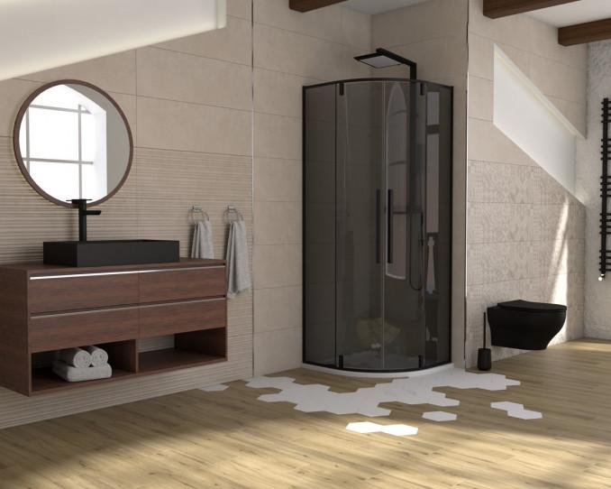 Tuš kabina COPEN ABSOLUT BLACK R900x2000 dark staklo 6mm sa pivot vratima 2