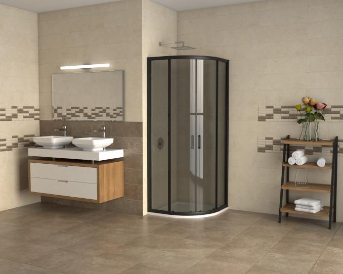 Tuš kabina COPEN ATLAS BLACK R900x1950 staklo 6mm providno 5