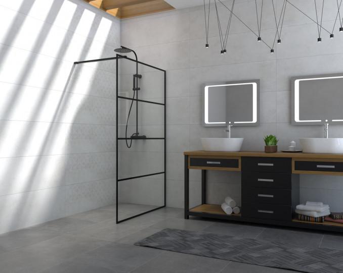 Walk-in COPEN MONTE 1000x2000 crni mat ram 8mm staklo 2