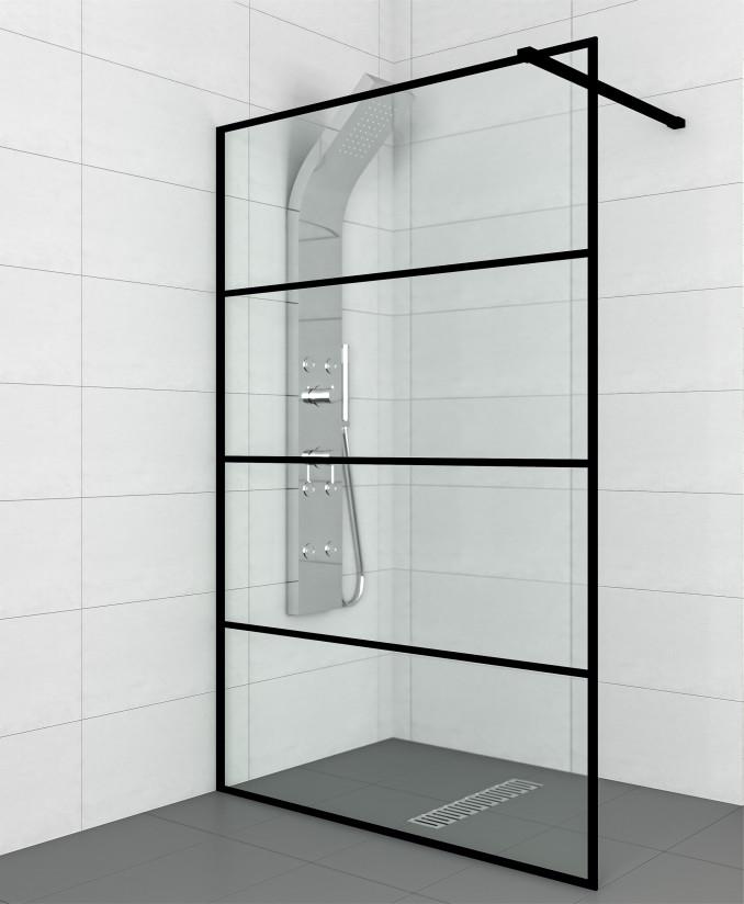 Walk-in COPEN MONTE 1000x2000 crni mat ram 8mm staklo 3