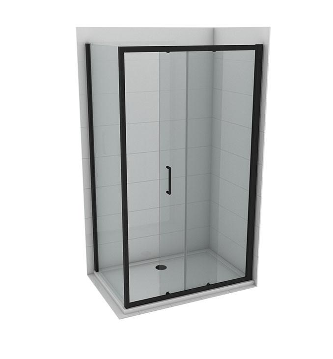 Stakleni paravan COPEN ATLAS BLACK 1100x1950 transparentno staklo 6mm crni mat r