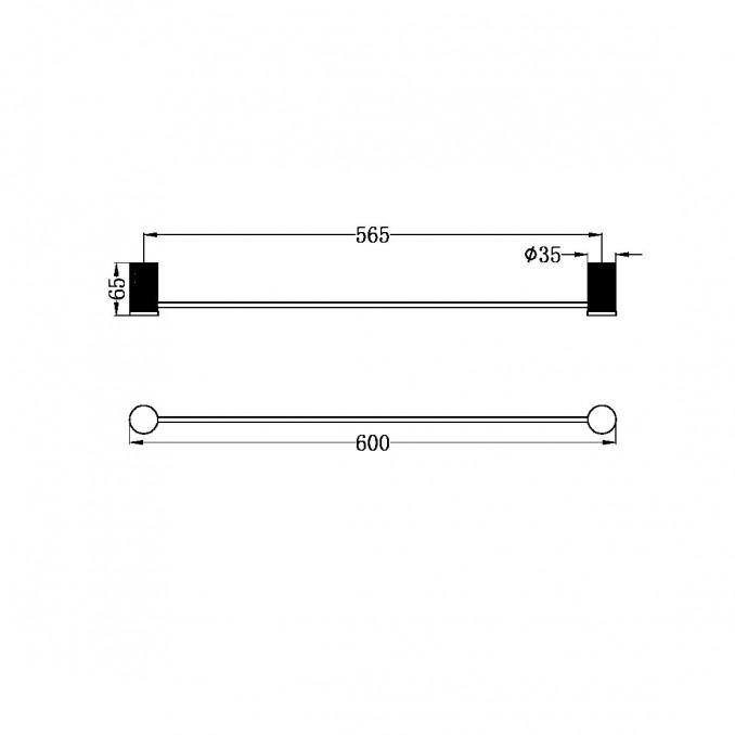 Držač peškira COPEN DIAMOND 600mm mat crni 2