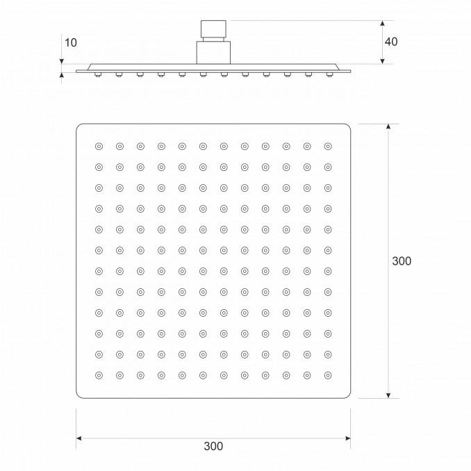 Ruža tuša COPEN 300x300mm hrom S/S 304 2