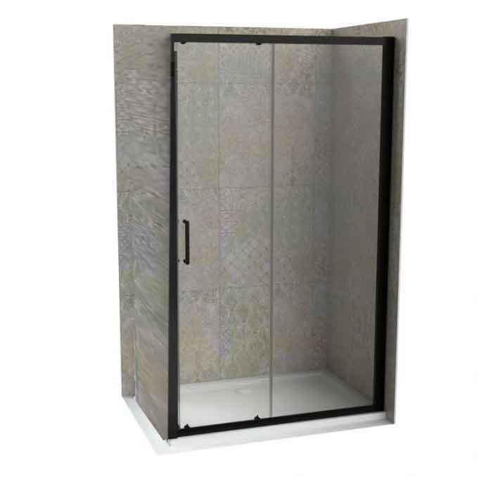 Stakleni paravan COPEN ATLAS PRO 1400x1950 mat crni, staklo 6mm providno