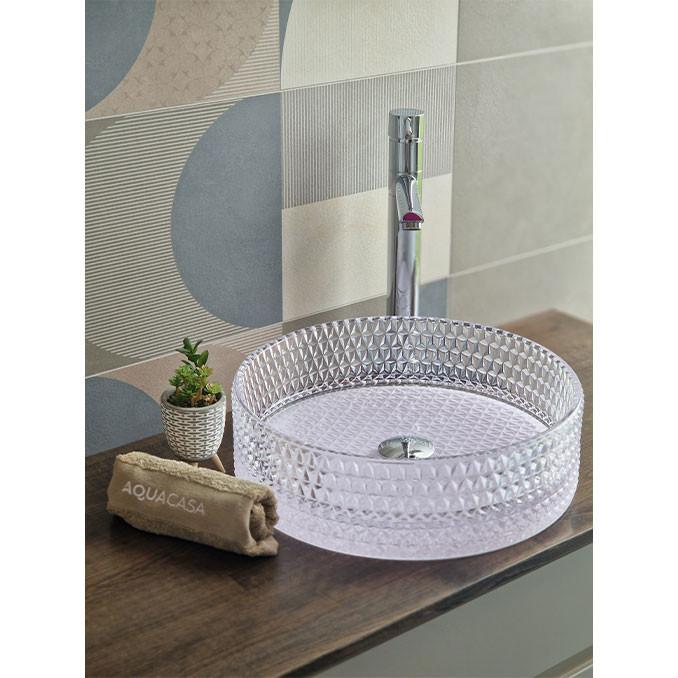 Stakleni lavabo COPEN nadgradni fi400x125mm belo dno 3