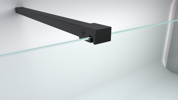 Walk-in COPEN MONTE PLUS 800x2000 crni mat ram 8mm staklo i držač peškira 3