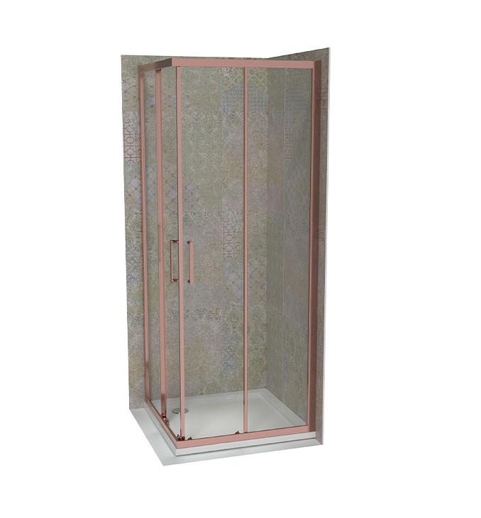 Tuš kabina COPEN ATLAS PRO 900x900x1950 rose gold, staklo 6mm providno