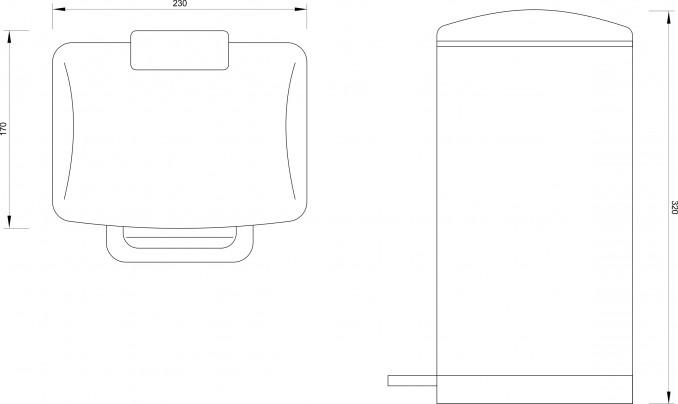 Kanta za otpatke COPEN 6L kvad. saten softclose 2