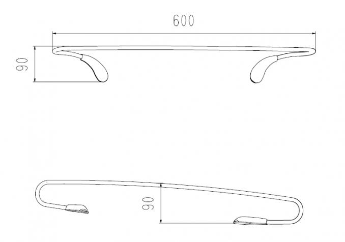 Držač peškira COPEN DROP 600mm hrom 2