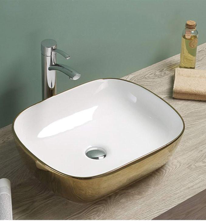 Lavabo COPEN nadgradni 505x405x140 zlatno beli 2