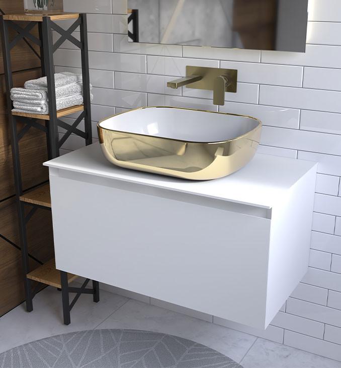 Lavabo COPEN nadgradni 505x405x140 zlatno beli 3