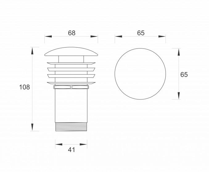Pop-up COPEN 5/4 sa prelivom okrugli mat crni 2