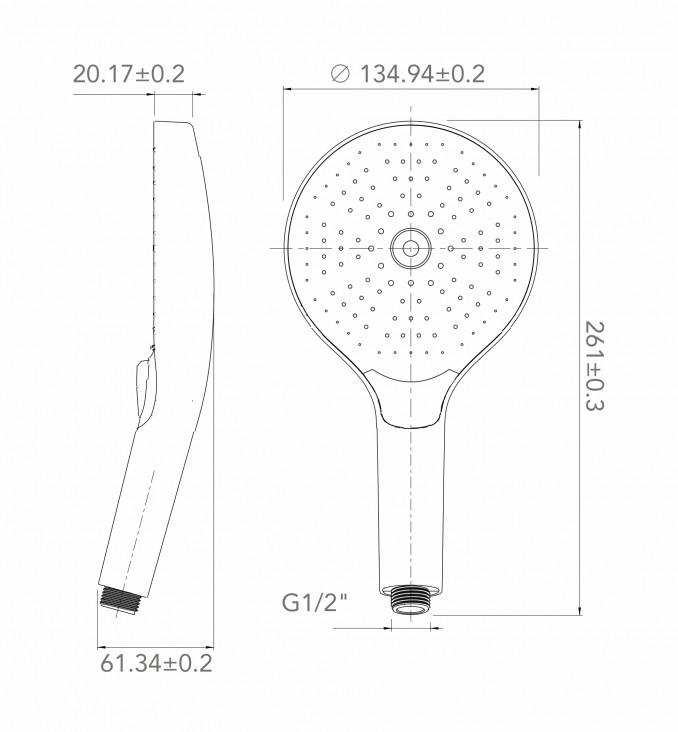 Tuš ručica COPEN 3F 132mm 2
